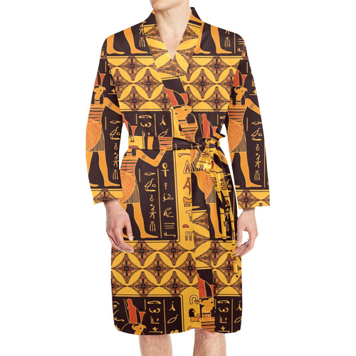 Duck Pattern Print Design 02 Men's Long Sleeve Belted Night Robe