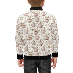 Tea pots Pattern Print Design 03 Kids' Boys' Girls' Bomber Jacket