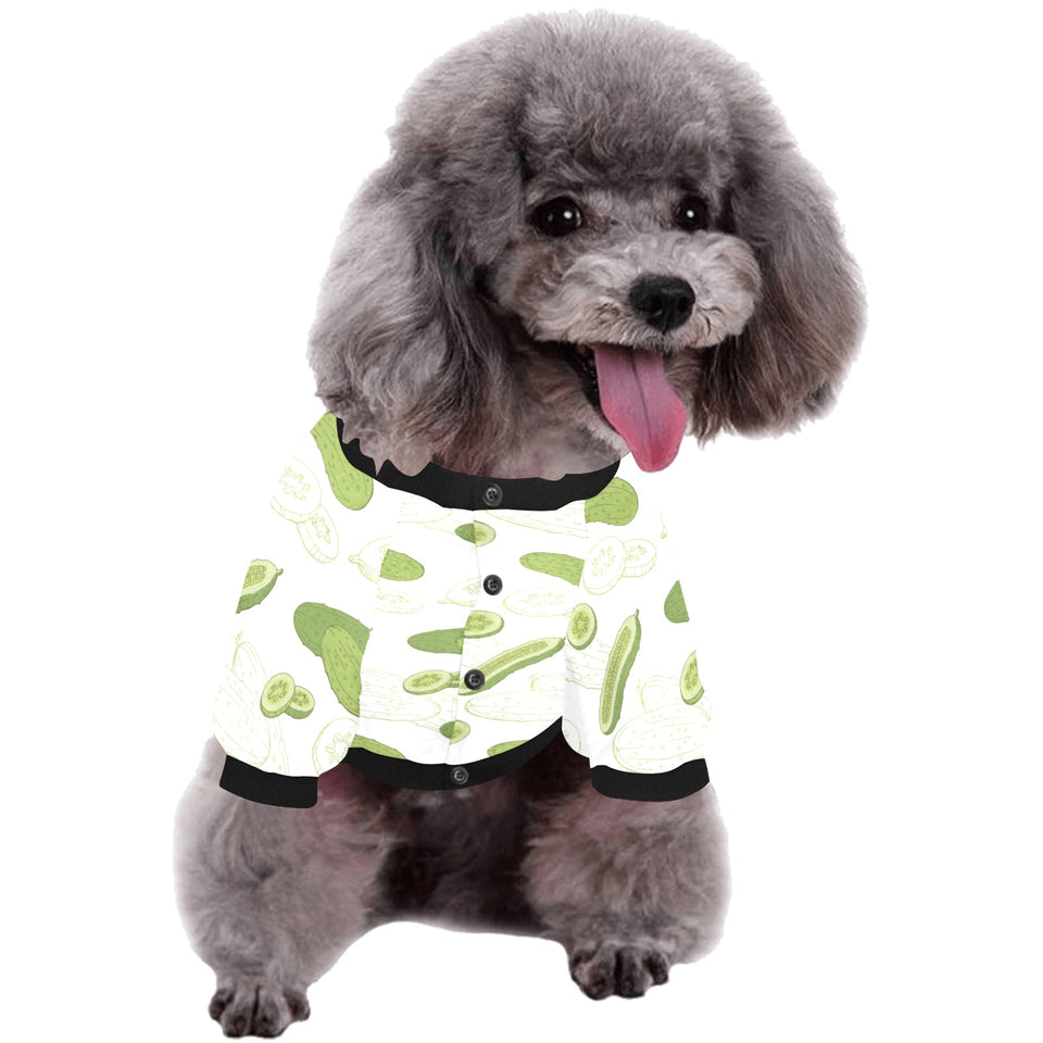 Cucumber sketch pattern All Over Print Pet Dog Round Neck Fuzzy Shirt