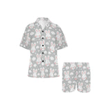 Rabbit cloud Pattern Women's V-Neck Short Pajama Set
