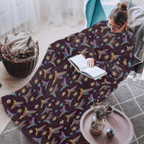 Hummingbird Pattern Print Design 04 Blanket Robe with Sleeves