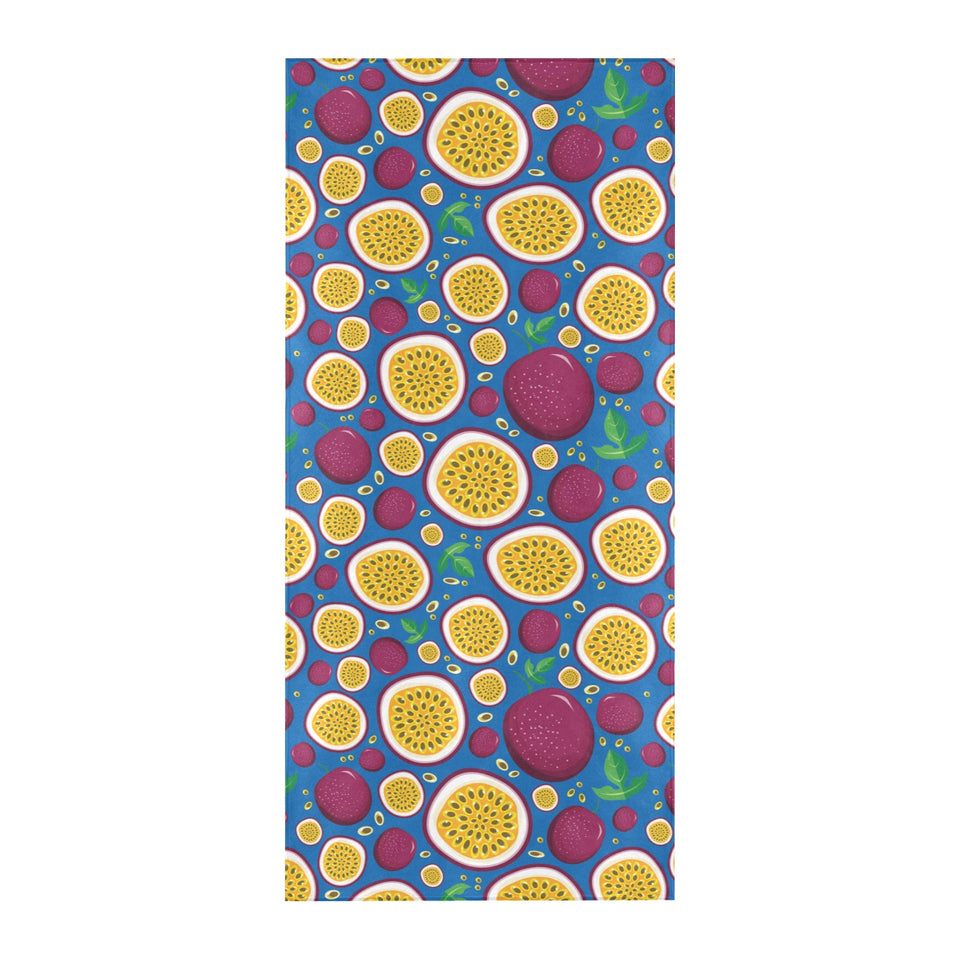 Passion fruit blue background Beach Towel