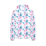 Hummingbird Pattern Print Design 02 Kids' Boys' Girls' Padded Hooded Jacket