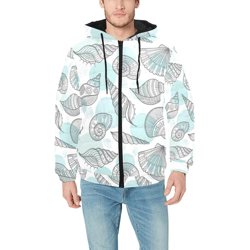 Shell polynesian tribal Men's Padded Hooded Jacket