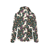 Unicorns forest background Women's Padded Hooded Jacket