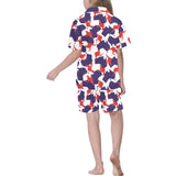 Kangaroo Australian pattern Kids' Boys' Girls' V-Neck Short Pajama Set