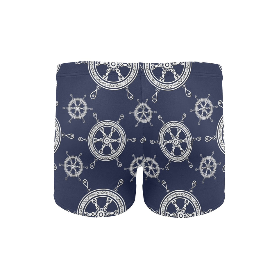 nautical steering wheel design pattern Men's Swimming Trunks
