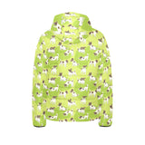 Jack Russel Pattern Print Design 01 Kids' Boys' Girls' Padded Hooded Jacket