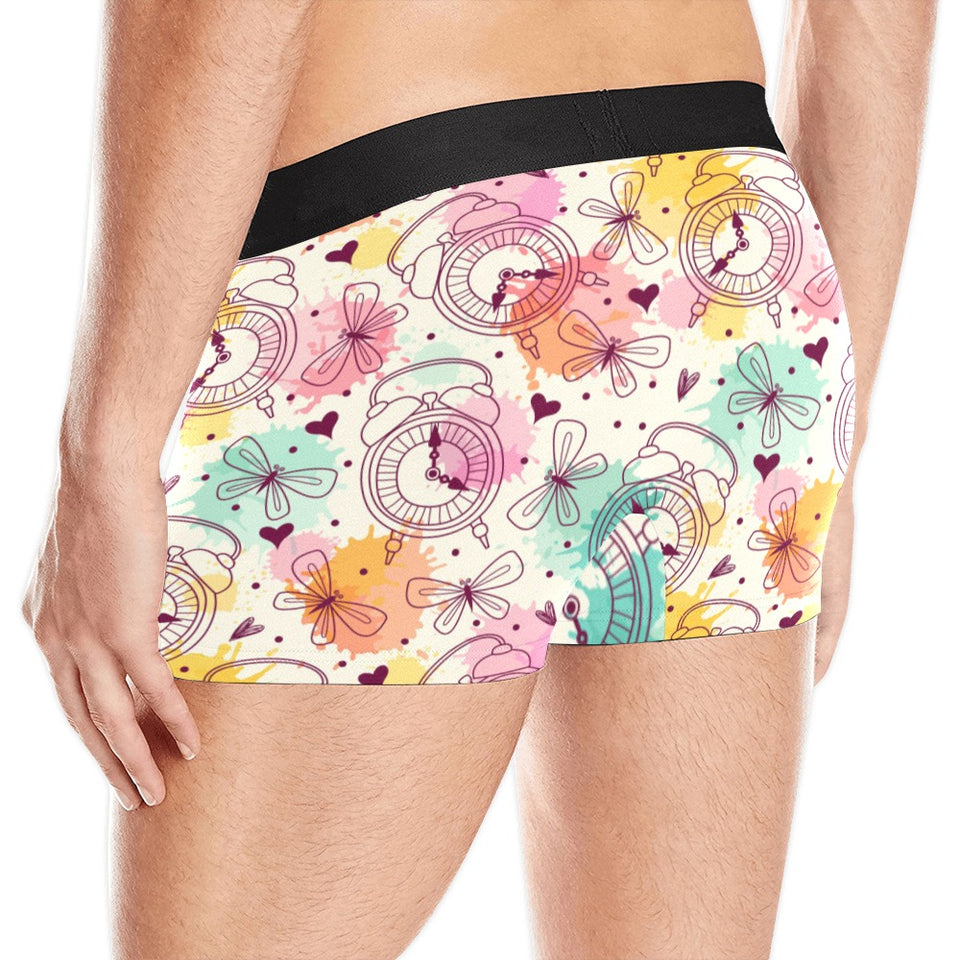 Clock butterfly pattern Men's All Over Print Boxer Briefs Men's Underwear