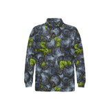 blueberry pattern Men's Long Sleeve Polo Shirt