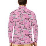 Piano Pattern Print Design 01 Men's Long Sleeve Polo Shirt