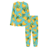 Banana Palm Leaves pattern background Women's All Over Print Pajama Set