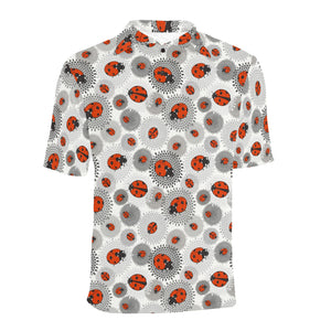 Ladybug Pattern Print Design 05 Men's All Over Print Polo Shirt