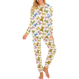 Teddy Bear Pattern Print Design 01 Women's All Over Print Pajama Set