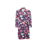 British Pattern Print Design 02 Men's Long Sleeve Belted Night Robe