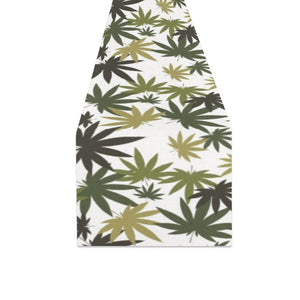 Canabis Marijuana Weed Pattern Print Design 05 Table Runner
