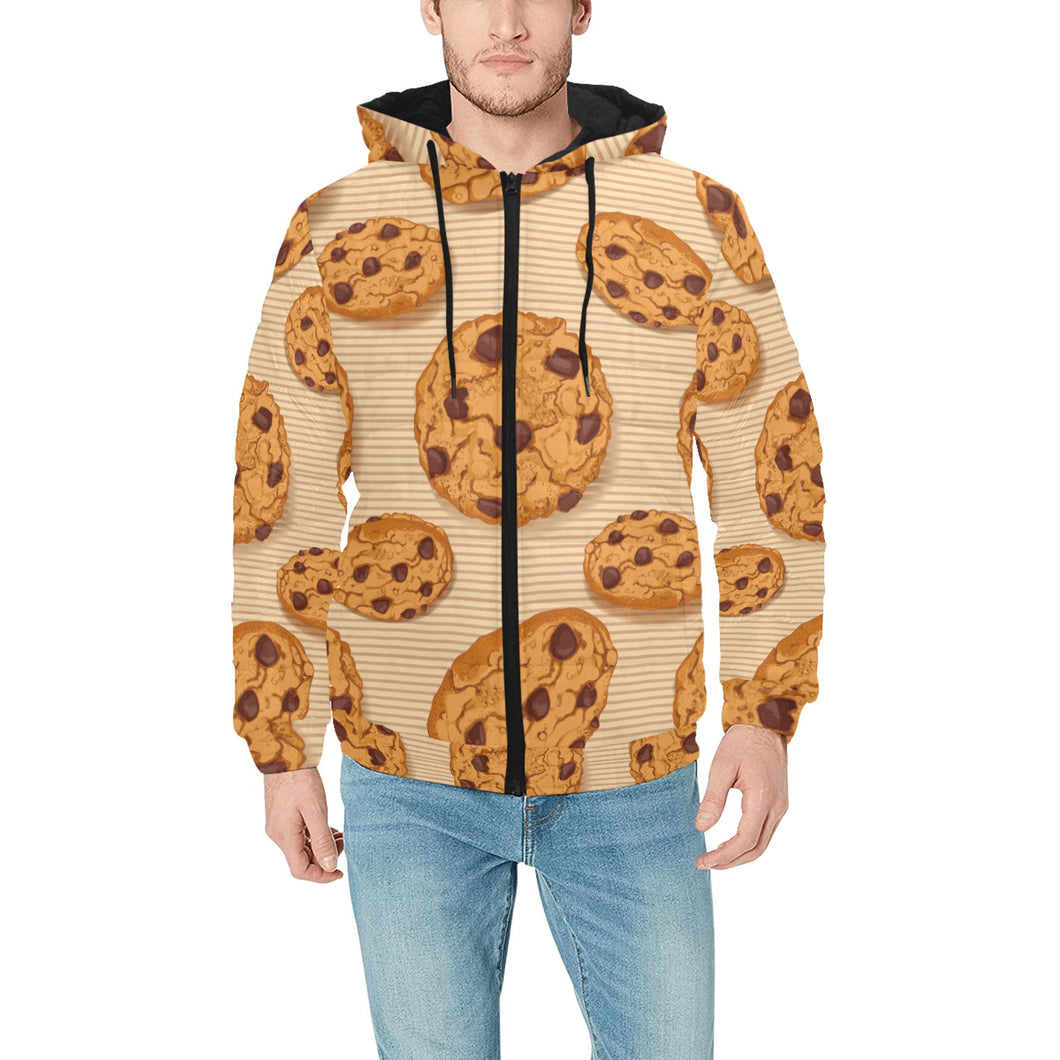Cookie pattern Men's Padded Hooded Jacket