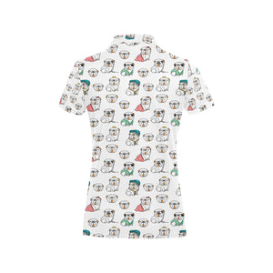 English Bulldog Pattern Print Design 03 Women's All Over Print Polo Shirt