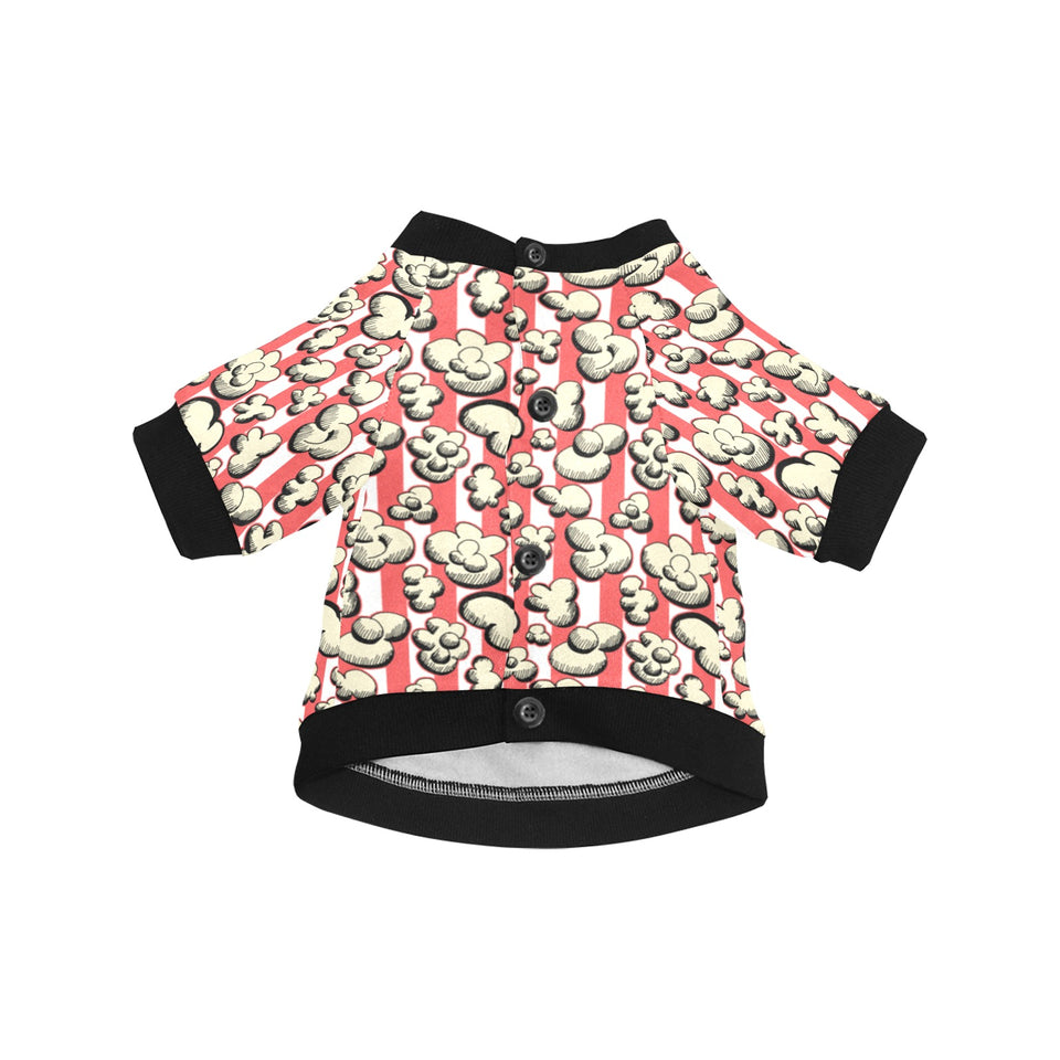 Popcorn Pattern Print Design 05 All Over Print Pet Dog Round Neck Fuzzy Shirt