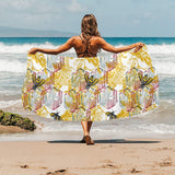 Cool Bee honeycomb leaves pattern Beach Towel