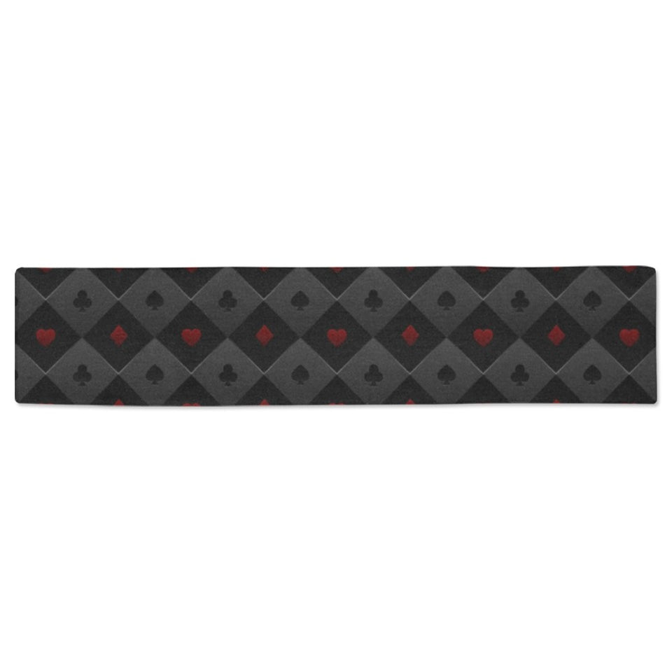 Casino Cards Suits Pattern Print Design 05 Table Runner