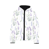 Hand painting Watercolor Lavender Kids' Boys' Girls' Padded Hooded Jacket