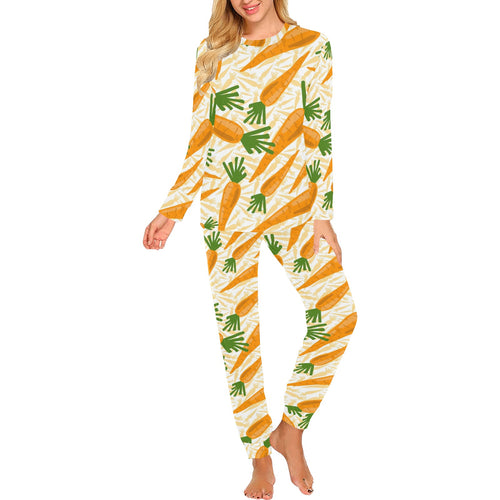 Carrot Pattern Print Design 01 Women's All Over Print Pajama Set