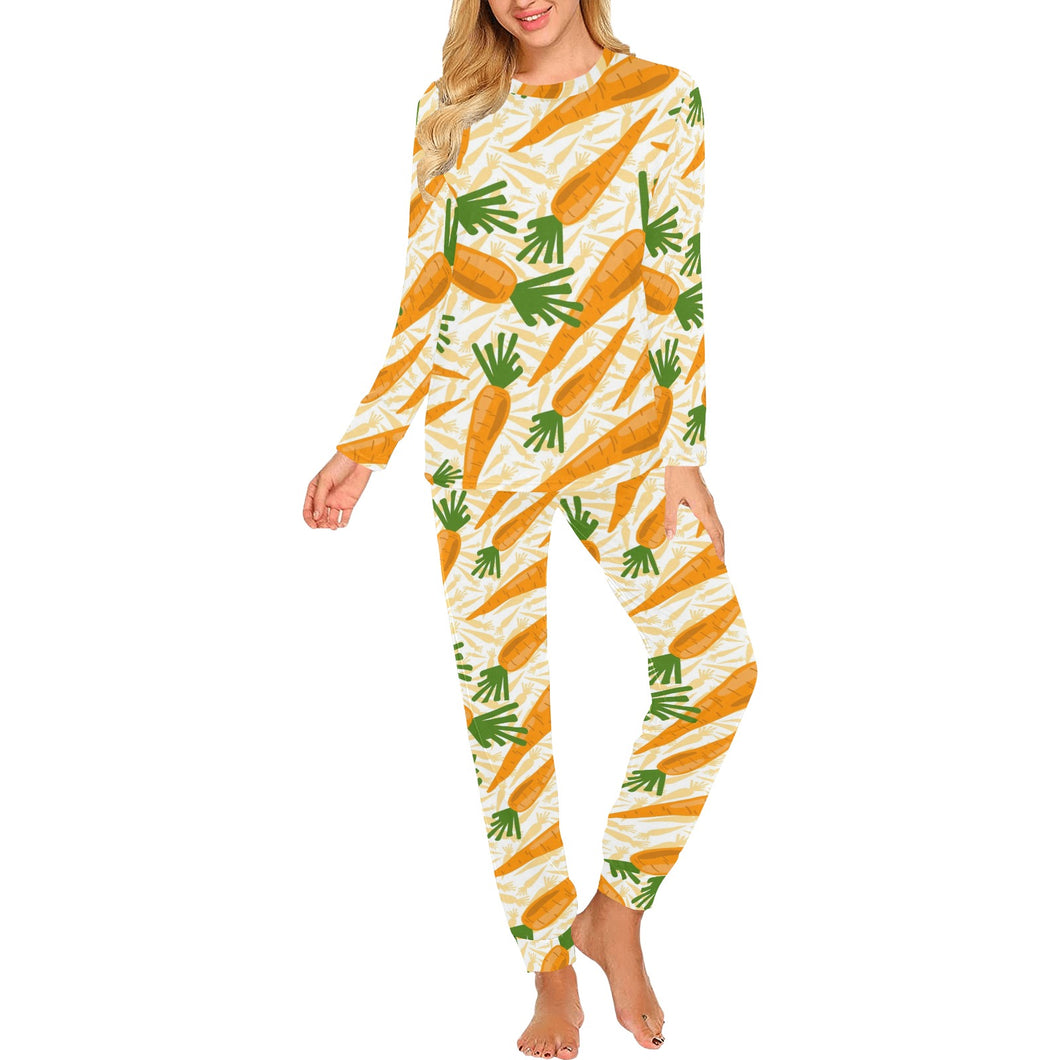 Carrot Pattern Print Design 01 Women's All Over Print Pajama Set