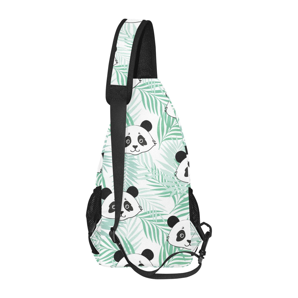 Panda pattern tropical leaves background All Over Print Chest Bag