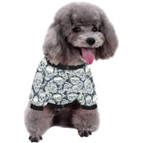 Sugar skull black white pattern All Over Print Pet Dog Round Neck Fuzzy Shirt