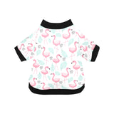 Cute flamingo pattern All Over Print Pet Dog Round Neck Fuzzy Shirt