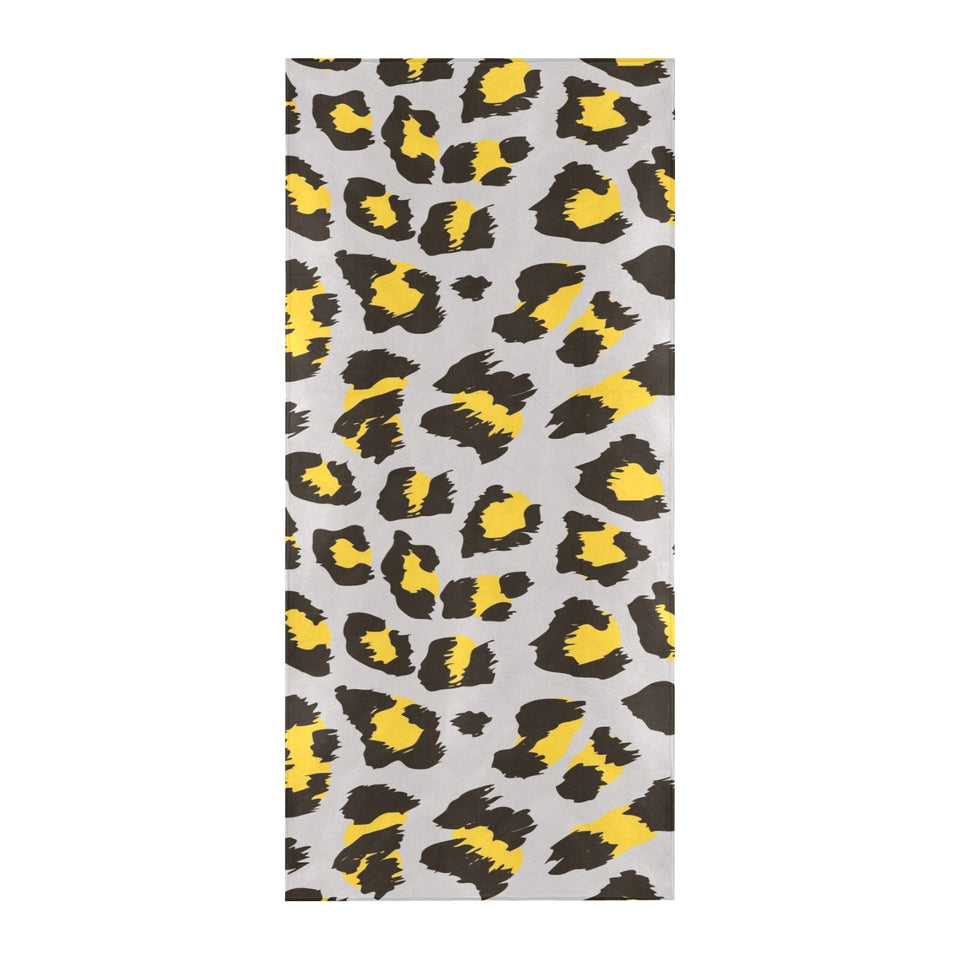 Gray Leopard print pattern Beach Towel