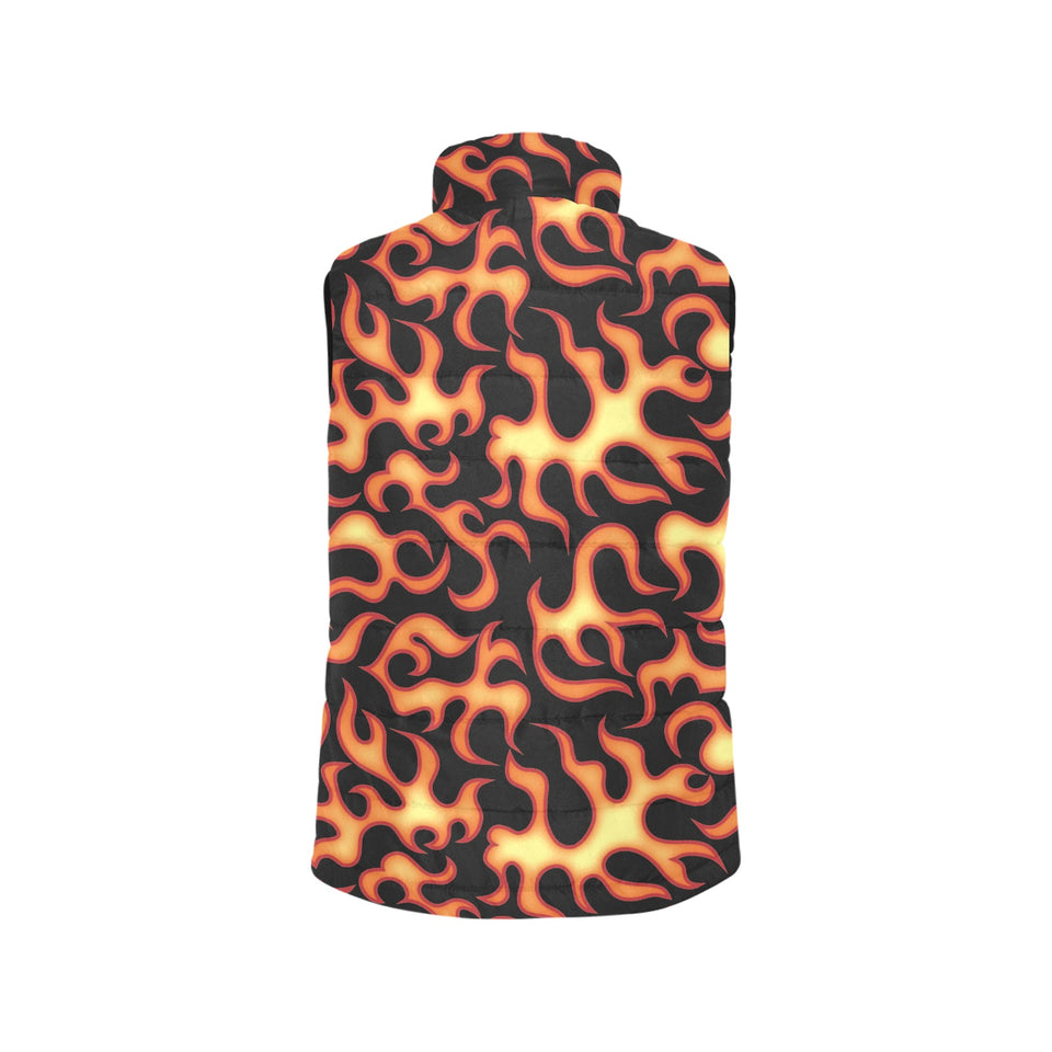 Fire flame dark pattern Women's Padded Vest