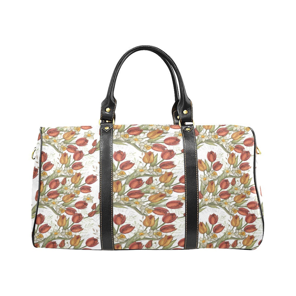 Red tulips and daffodils pattern Travel Bag