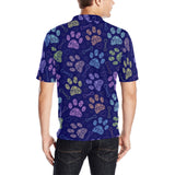 Dog Paws Pattern Print Design 02 Men's All Over Print Polo Shirt
