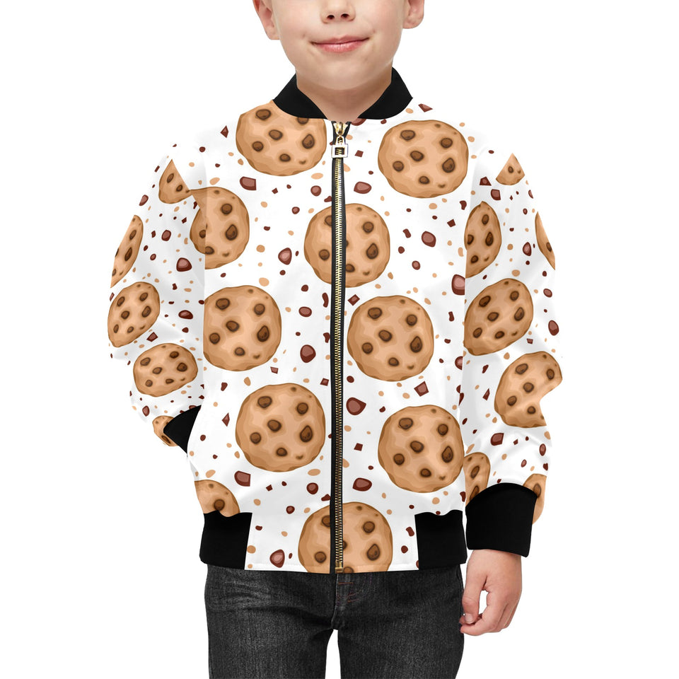 chocolate chip cookie pattern Kids' Boys' Girls' Bomber Jacket
