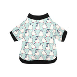 Cute Penguin pattern All Over Print Pet Dog Round Neck Fuzzy Shirt