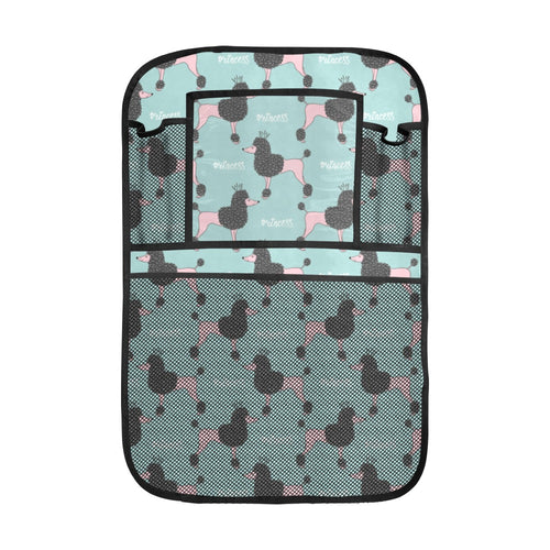 poodle dog green background Car Seat Back Organizer