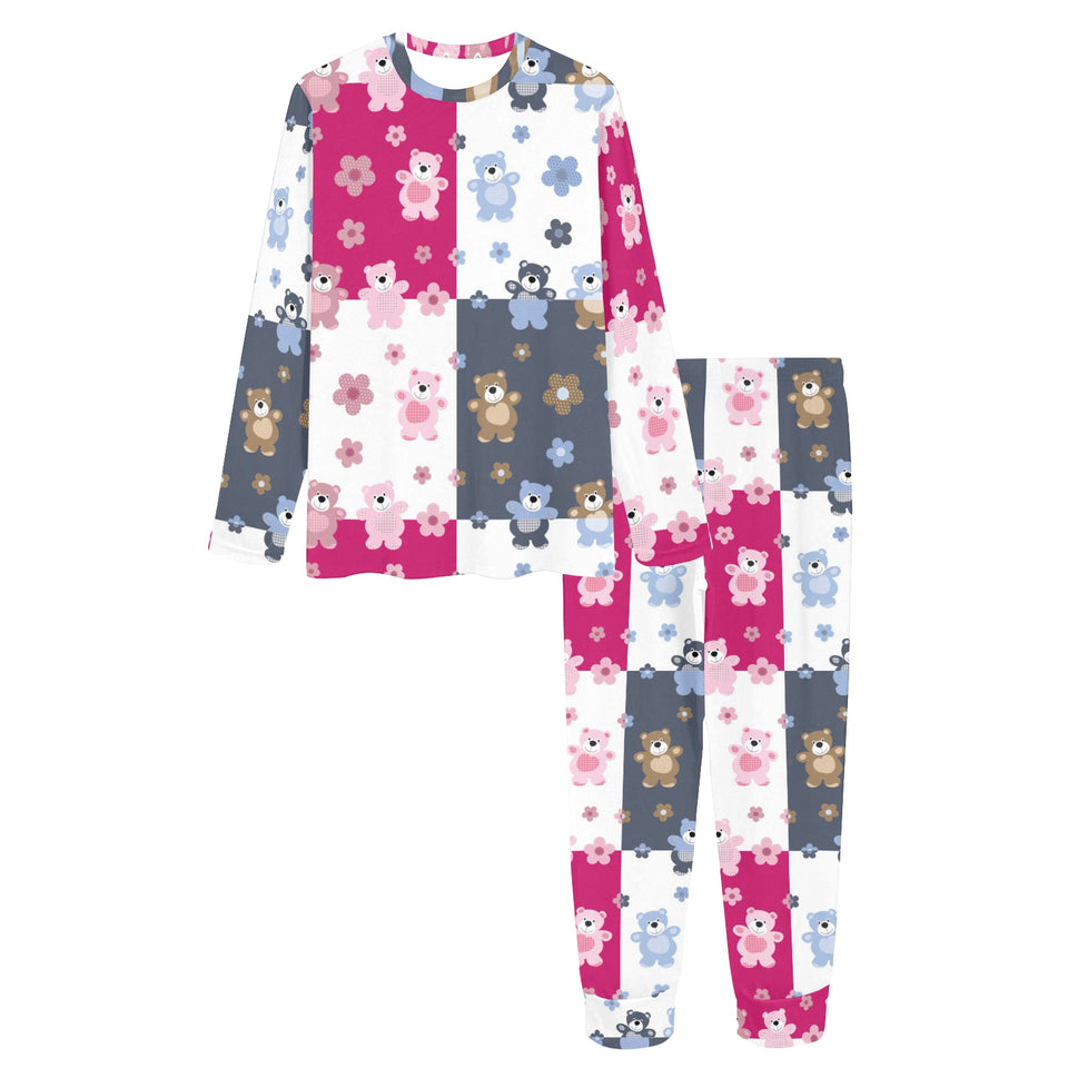 Teddy Bear Pattern Print Design 03 Women's All Over Print Pajama Set