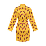 Passion fruit texture Women's Long Sleeve Belted Night Robe