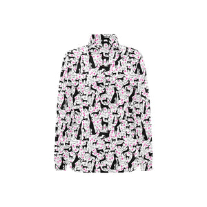 Greyhound Pattern Print Design 02 Women's Long Sleeve Polo Shirt