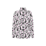 Greyhound Pattern Print Design 02 Women's Long Sleeve Polo Shirt