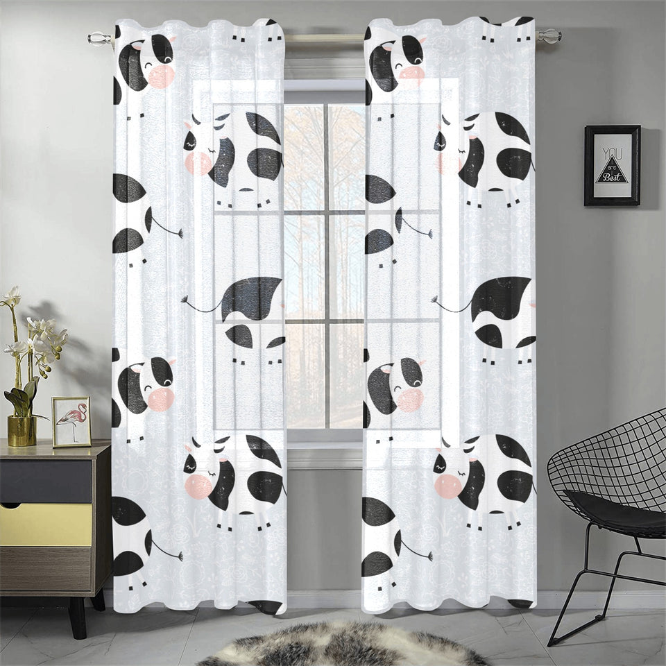 Cute cows pattern Gauze Curtain