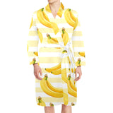 Banana pattern blackground Men's Long Sleeve Belted Night Robe