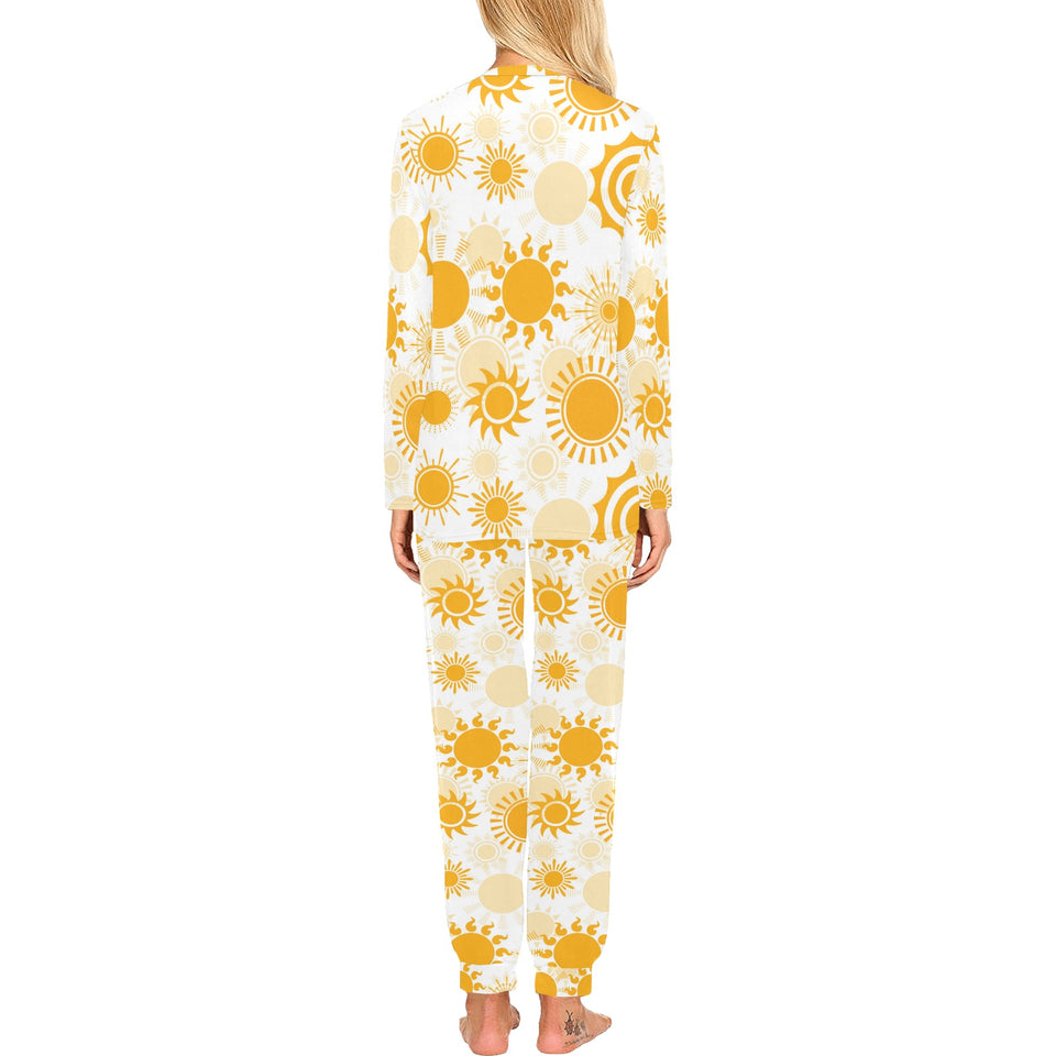 Sun design pattern Women's All Over Print Pajama Set