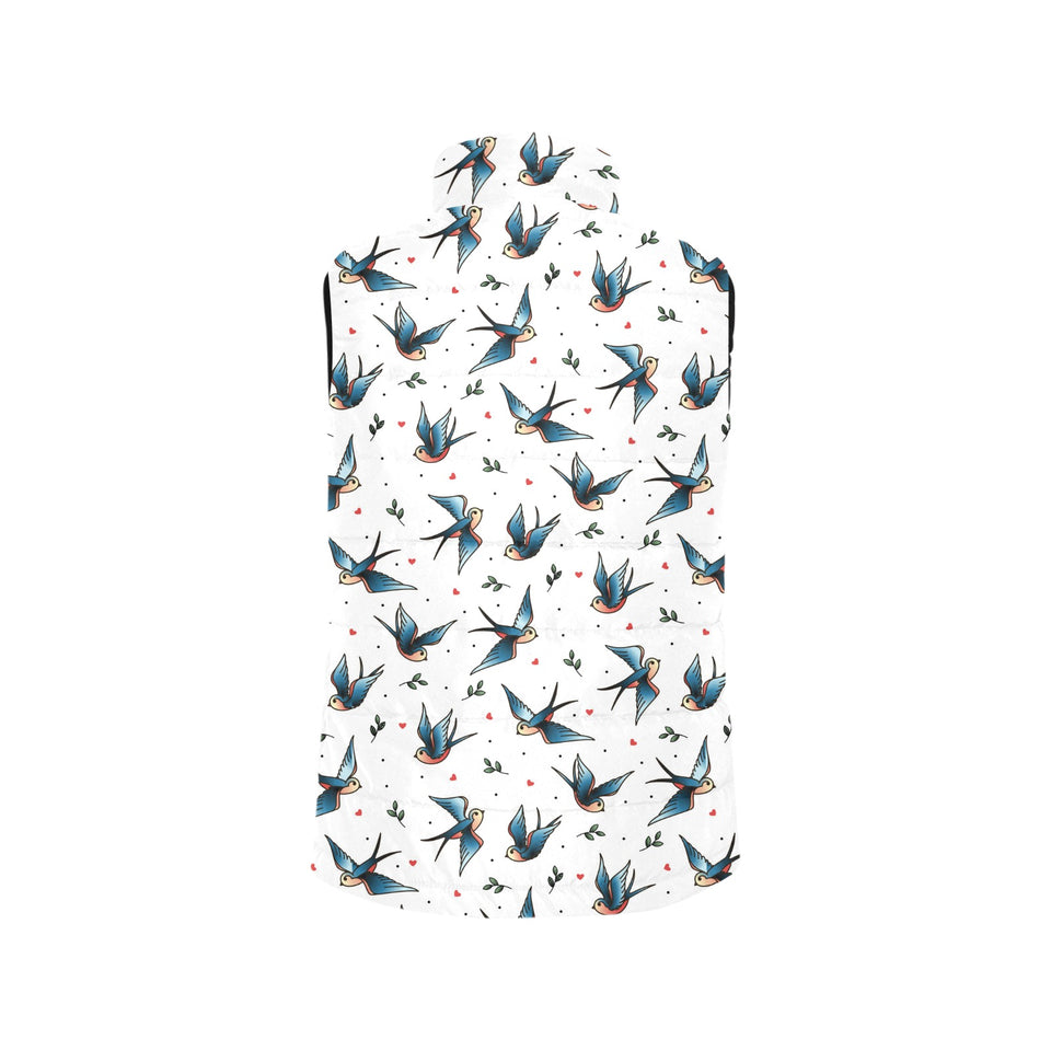 Swallow Pattern Print Design 04 Men's Padded Vest