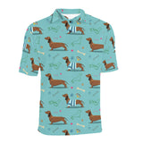 Dachshund decorative background Men's All Over Print Polo Shirt