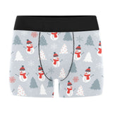Snowman christmas  tree snow gray background Men's All Over Print Boxer Briefs Men's Underwear