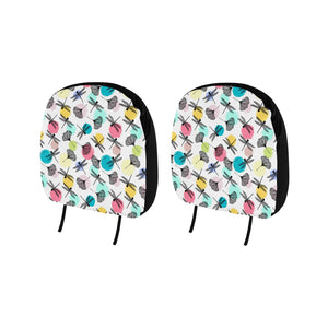 Dragonflies ginkgo leaves pattern Car Headrest Cover