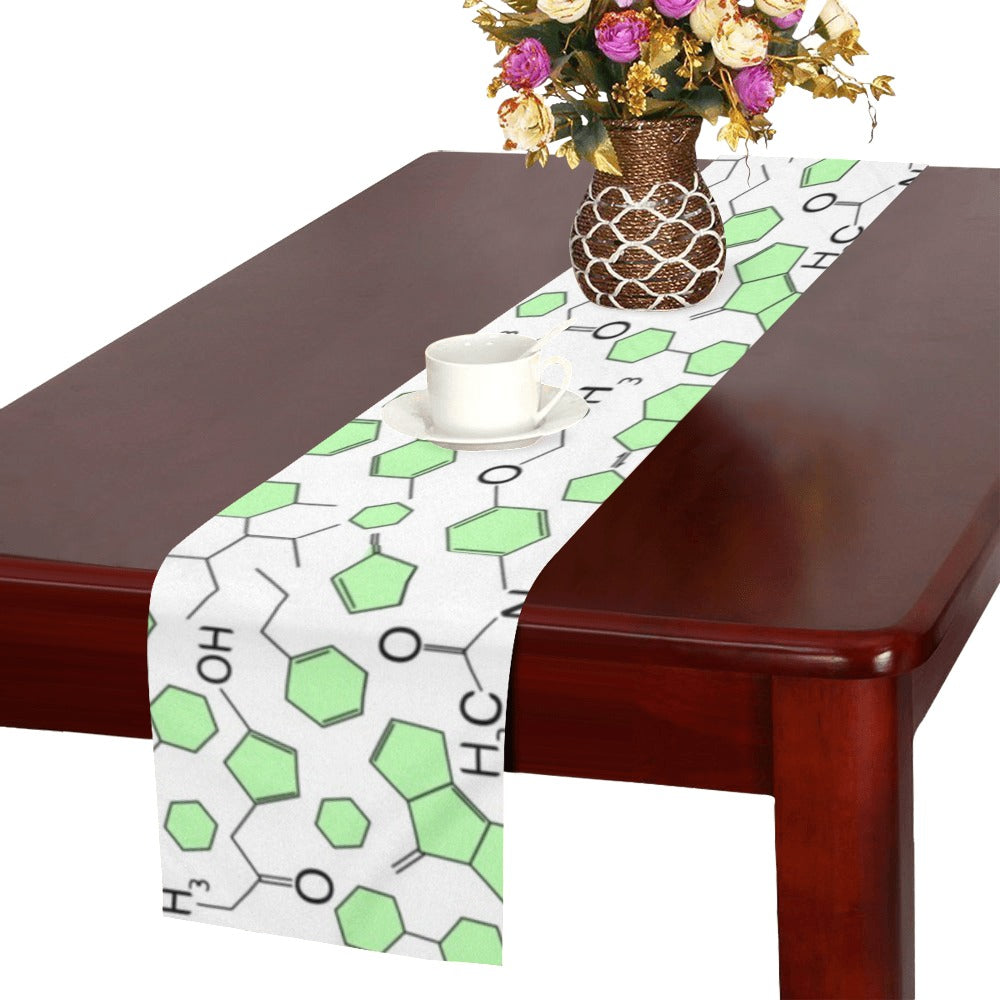 Chemistry Periodic Table Pattern Print Design 03 Table Runner